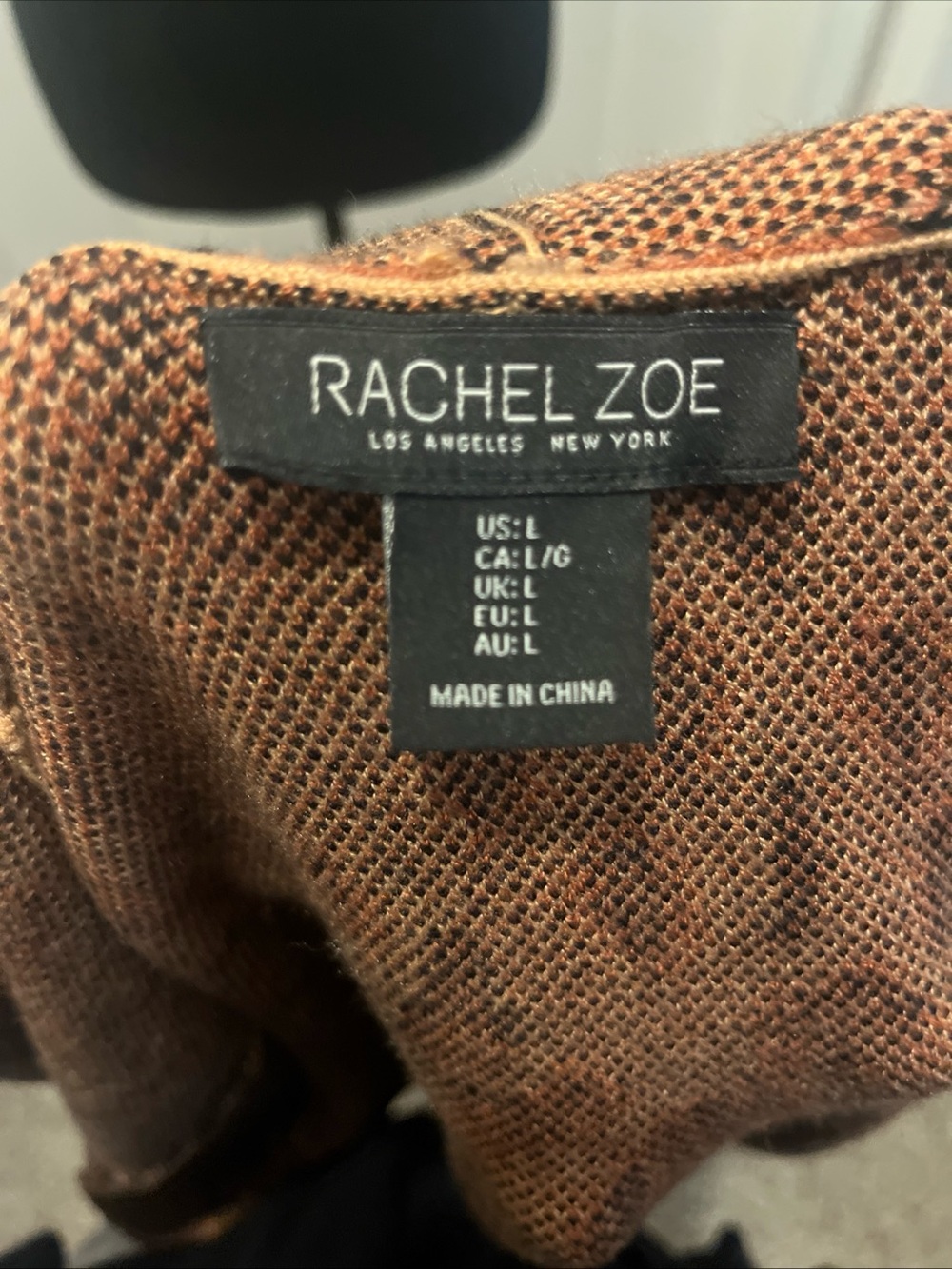 Rachel Zoe Leopard Print Cardigan Soft Size Large Front Pockets - Picture 10 of 11